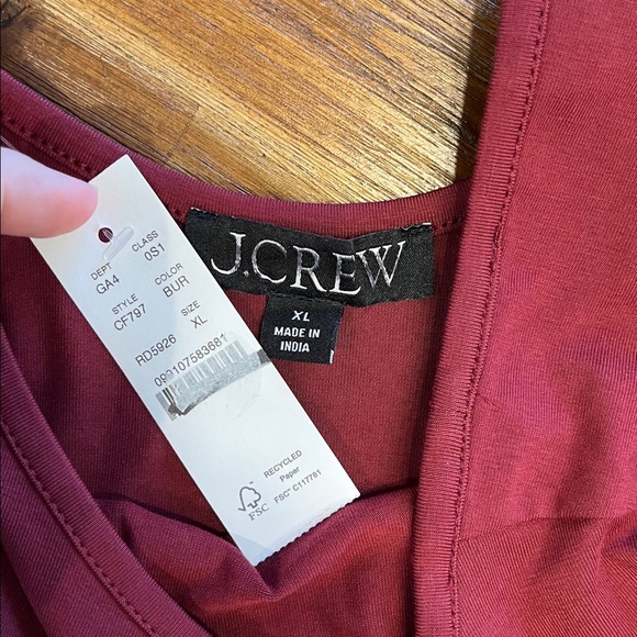 J.Crew Pleated‎ Ballet Dress Burgundy Stretch Cotton Blend Modest Elegant NEW - Picture 14 of 14